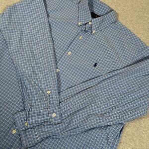 Ralph Lauren‎ Plaid Button Down Mens XL Blue Long Sleeve Preppy Officewear